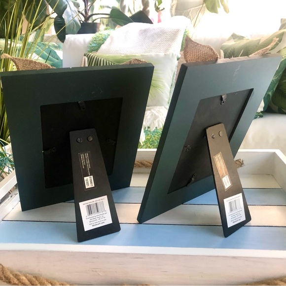 NEW! Charcoal Blue Gray Rustic Wood Frame Starfish Burlap Accents - Picture 6 of 8